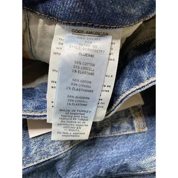 Good American Good Classic Jeans Raw Hem Dark Wash Size 4/27 NEW $139 - Picture 3 of 6